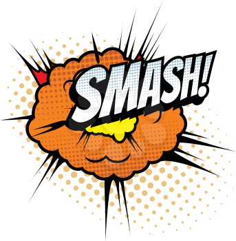 Comic sound blast, bubble chat cartoon icon. Vector Smash sound blast, explosion boom cloud and superhero comic book pop art