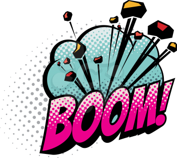 Comic sound blast, bubble chat cartoon icon. Vector Boom sound blast, explosion cloud, superhero comic book pop art bubble