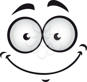 Happy kind emoji isolated comic smile. Vector smiling emoticon, good mood symbol