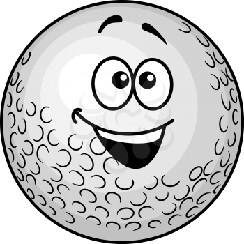 Funny cartoon smiling golf ball for mascot design