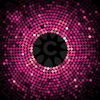 Abstract circle purple and pink pattern of graduated dots for background design