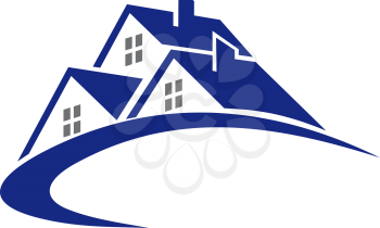 Modern cottage or house symbol for real estate industry design