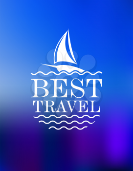 Yachting symbol with travel header for sports or voyage template design
