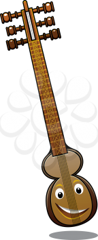 Turkish musical instrument kemenche in cartoon style isolated on white background