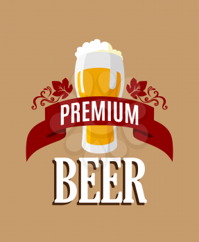 Lager beer banner or template for brewery industry or alcohol design