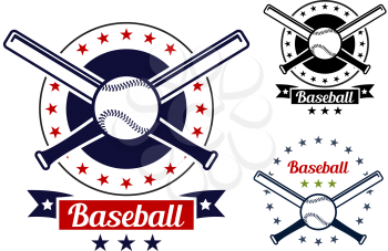 Red and black colored Baseball sport team badges for sport logo and emblem design