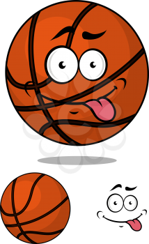 Cartoon basketball ball character with happy emotions for sports design