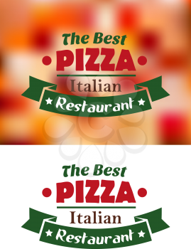 Italian pizza restaurant banner on white and coloured background
