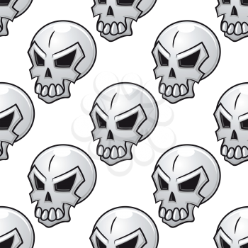 Seamless pattern with scary evil skull for halloween or danger concept design