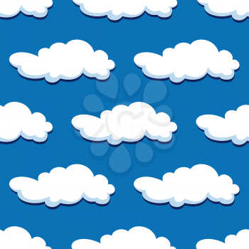 Blue cloudy sky seamless pattern for nature or background design