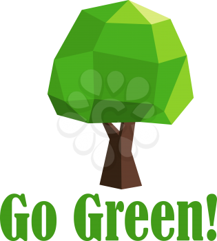 Abstract isolated polygonal geometric tree  for Go Green or ecology concept design