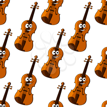 Cartoon violin characters seamless pattern for musical and art background design