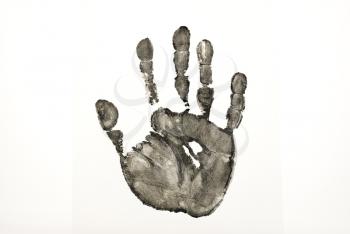 Royalty Free Photo of a Black Hand Print