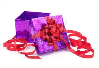 Gift box with red bow 