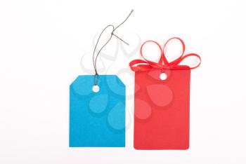 Red and blue gift tags 