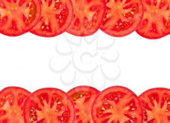 Frame made of chopped tomatoes