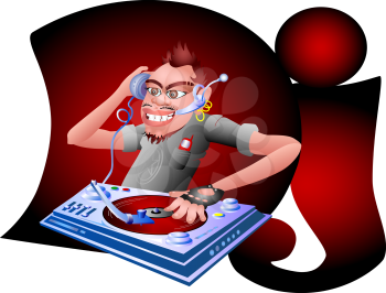 Royalty Free Clipart Image of a DJ