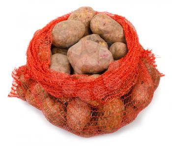 Potato tubers in the grid  container