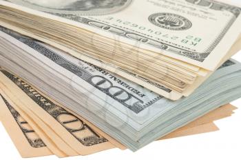 Stack of money american hundred dollar bills