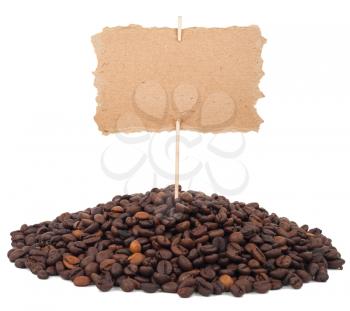 Coffee beans and price tag