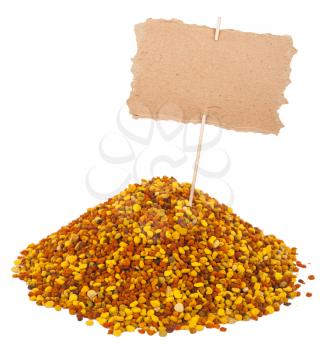 Heap of bee pollen with a pointer
