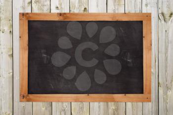 Chalkboard on the wood wall