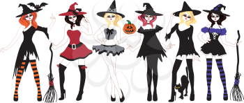 Set witches for Halloween for registration. Stickers