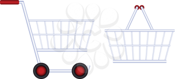 Grocery cart, food basket
