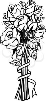 Royalty Free Clipart Image of a Bouquet of Flowers