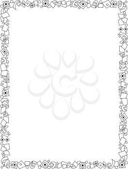 Royalty Free Clipart Image of a Flower and Confetti Frame