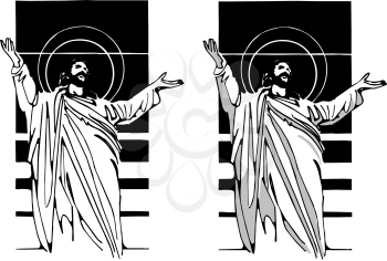 Royalty Free Clipart Image of Two Images of Jesus Christ