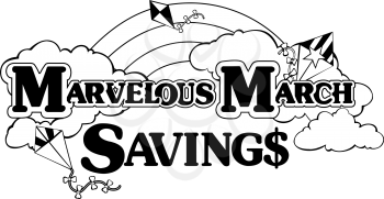 Royalty Free Clipart Image of a March Savings Ad