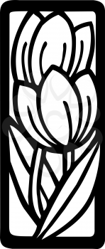 Royalty Free Clipart Image of a Flower in a Frame