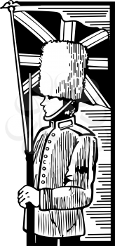 Royalty Free Clipart Image of a Palace Guard