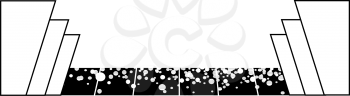 Royalty Free Clipart Image of a Header With Three Layers at Each Side