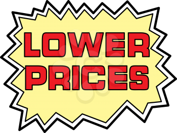 Royalty Free Clipart Image of a Lower Prices Promo