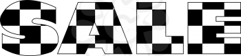 Royalty Free Clipart Image of a Checkered Sale Header