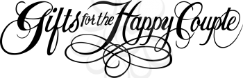 Royalty Free Clipart Image of Gifts for the Happy Couple