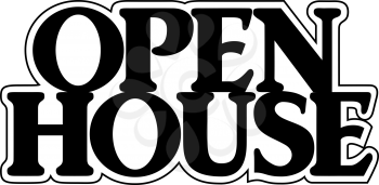 Royalty Free Clipart Image of an Open House Header
