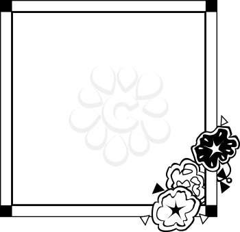 Royalty Free Clipart Image of a Frame With Flowers