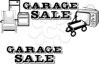 Royalty Free Clipart Image of a Garage Sale Ad