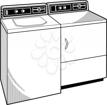 Royalty Free Clipart Image of a Washer and Dryer