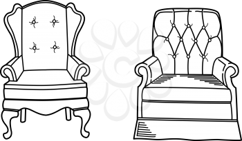 Royalty Free Clipart Image of Two Chairs