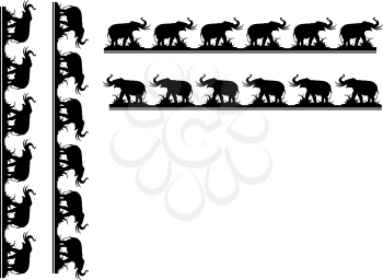 Royalty Free Clipart Image of Elephant Borders