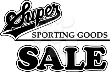 Royalty Free Clipart Image of a Super Sporting Goods Sale Header