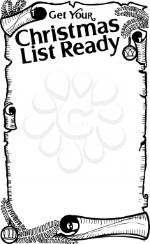Royalty Free Clipart Image of a Christmas List