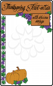 Royalty Free Clipart Image of a Thanksgiving Border