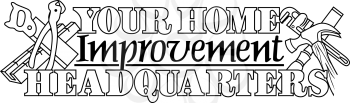 Royalty Free Clipart Image of a Home Improvement Headquarters Header