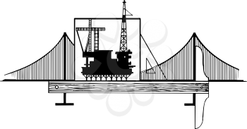 Royalty Free Clipart Image of a Bridge