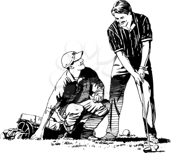 Fathersonplayinggolf Clipart